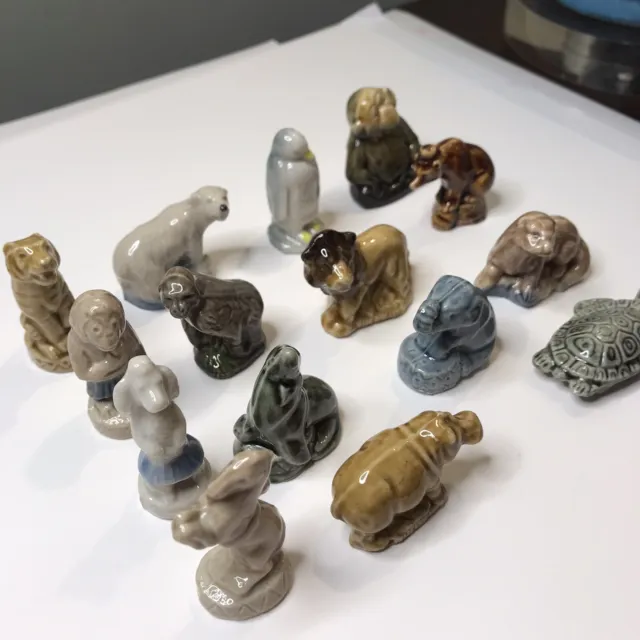 Collection of 15 vintage Wade Whimsies small animal figurines