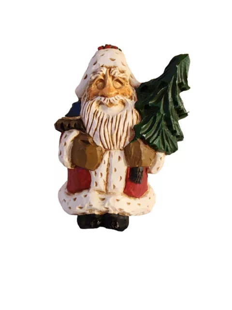 DAVID FRYKMAN Collection Santa Claus With Fir Christmas Tree 1408 1996 Folk Art