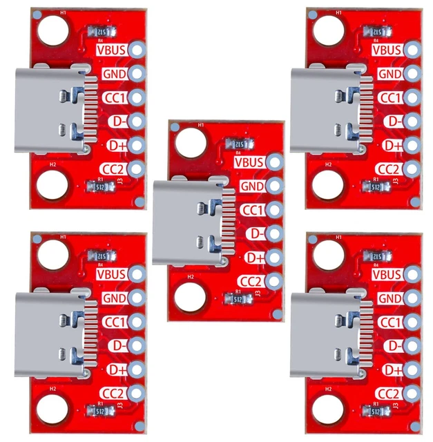 USB Type-C Breakout Board Serial Basic Breakout Female Connector Type PCB Con...