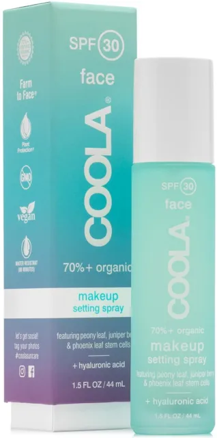 Spray de ajuste de maquillaje de té verde y aloe FPS 30 de Coola, 1,5 oz