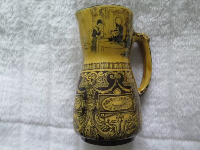 Royal Doulton Series Ware Jug Pitcher JACOBEAN D913 Burslem stamp for 1901 VGC 2