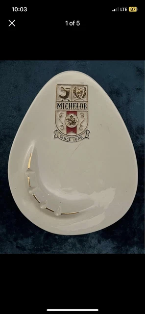 Vintage Michelob Beer Ashtray Ceramic Antique Collectible