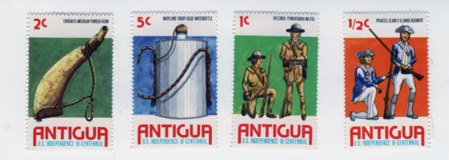 Set of 4 1976 U.S. Independence Bi Centennial Stamps from Antigua