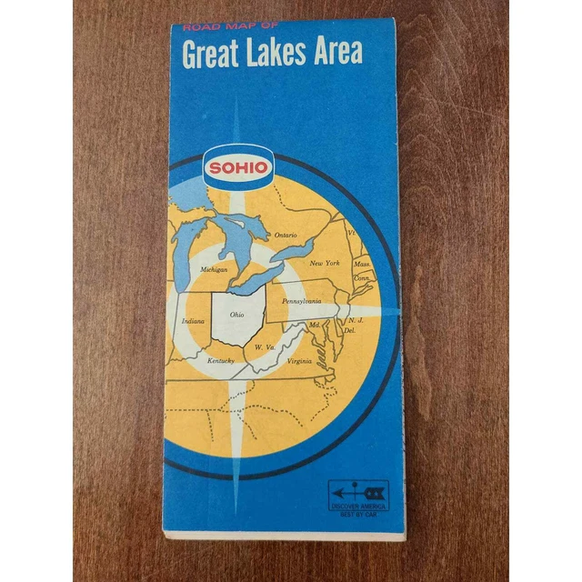 ROAD MAP OF Great Lakes Area Courtesy of SOHIO Standard Oil 1966 ...