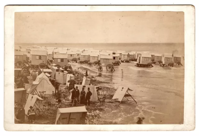 photo la plage d'Ostende par Jonas Bernard Belgique d'époque 1880 cdv cab