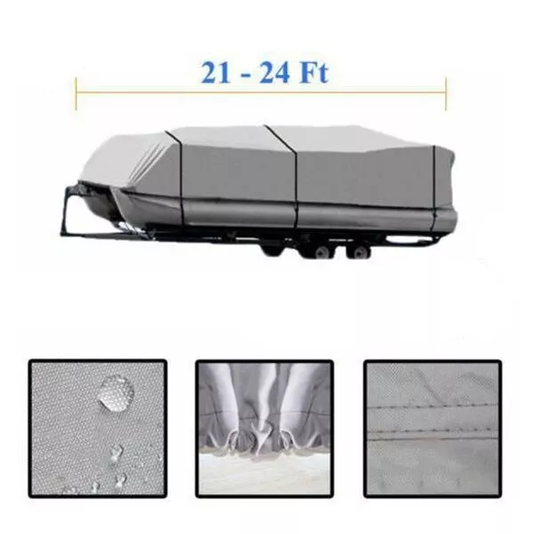 21-24ft 600D Oxford Fabric High Quality Waterproof Boat Cover with Storage Bag G