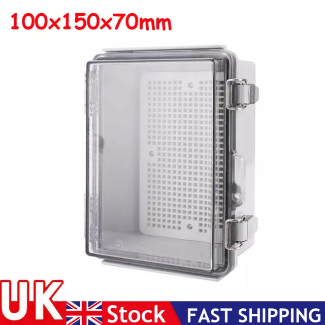 Clear Hinged Lid IP67 Waterproof ABS Electrical Enclosure Case Junction Box UK