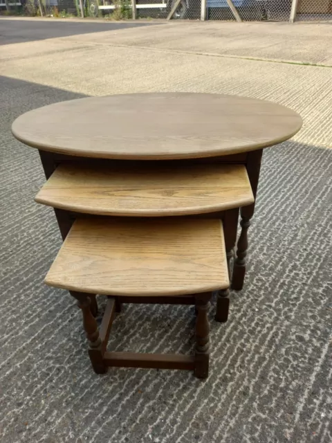Old Charm Solid Oak Nest Of Tables.