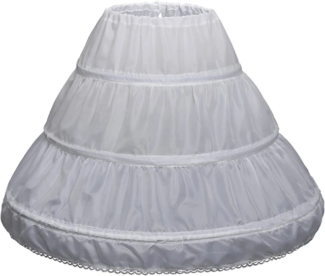 Abaowedding Girls' 3 Hoops Petticoat Full Slip Flower Girl Crinoline Skirt