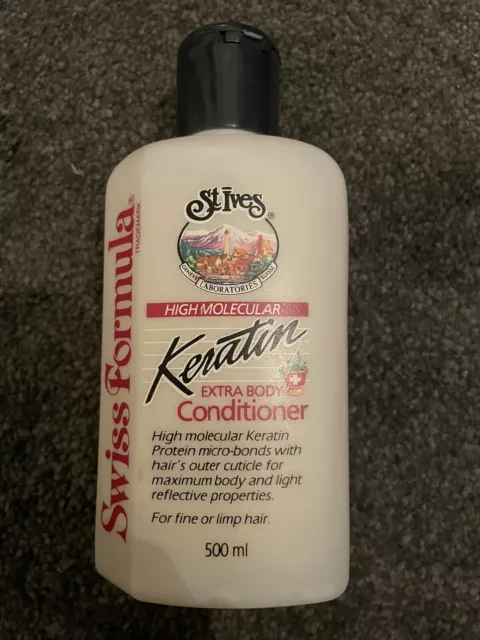 St Ives Swiss Formula Keratin Conditioner Volume & Extra Body Hair 500Ml RARE