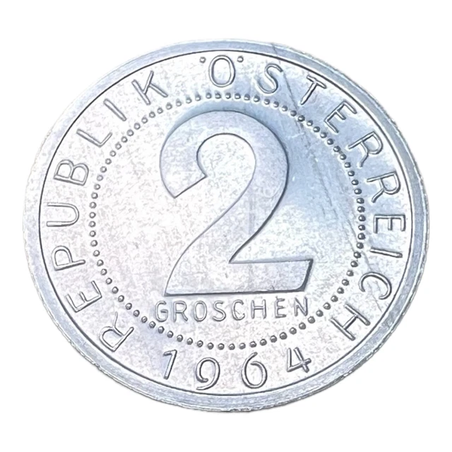 1964 Austria 2 Groschen Coin PROOF Osterreich World Coin 2