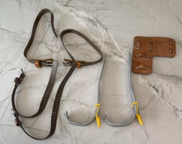 Buckingham 910-L Climber Leather Climbing Spikes and straps with only 1 Pad