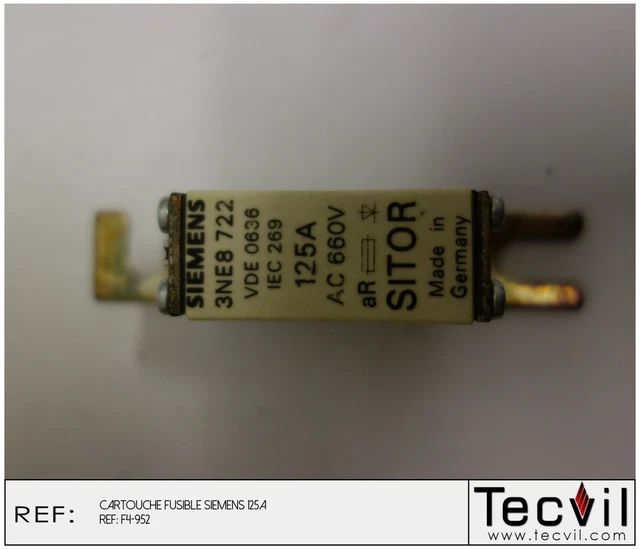 Siemens 3NE8722 - Cartouche fusible Lot de 3 pièces