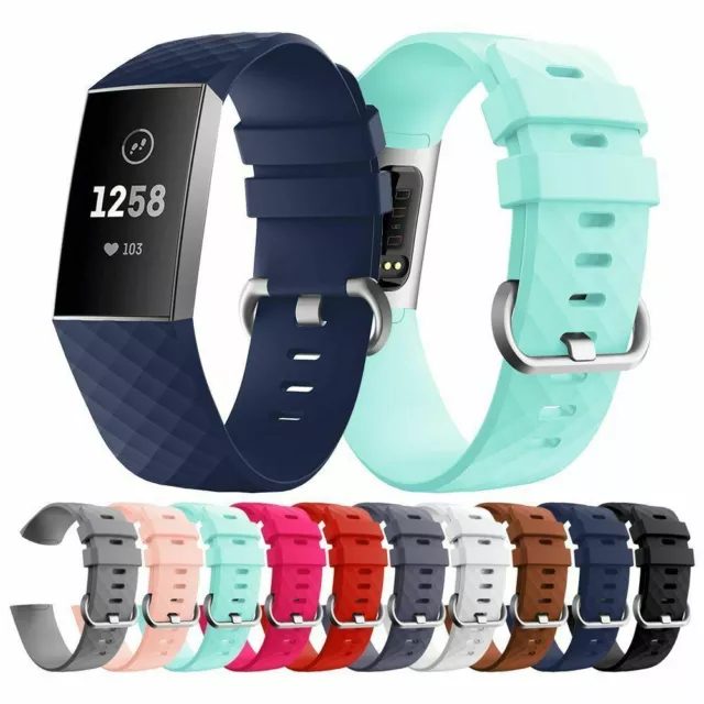 Strap Band for Fitbit Charge 3 Replacement Watch Silicone Wristband Bracelet