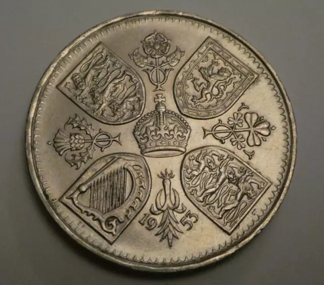 ONE OLD 1953 CROWN - Queen Elizabeth Coronation Five Shilling Crown ...