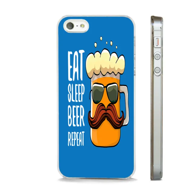 Custodia Telefono Eat Sleep Beer Repeat Fun Humour Adatta A Tutti I Modelli Apple Iphone