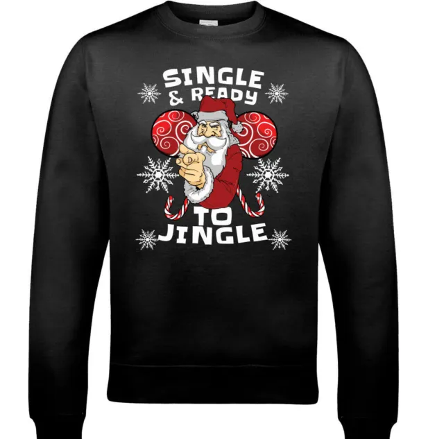 Single And Ready To Jingle Mens Funny Christmas Sweatshirt Ugly Jumper Xmas Top