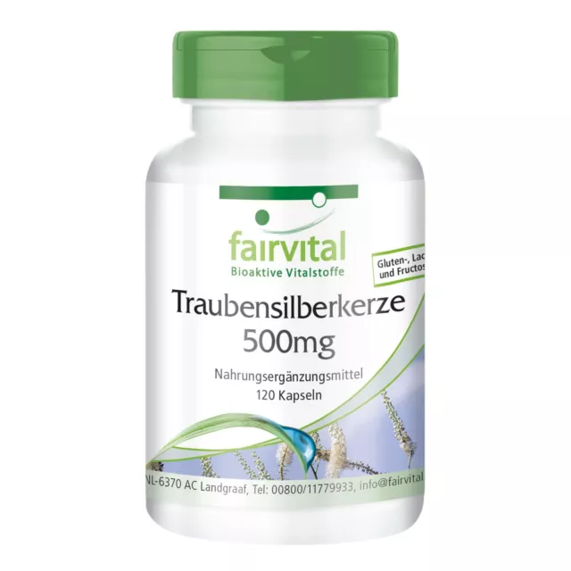 Traubensilberkerze Extrakt 500 mg - 120 Kapseln Black Cohosh - VEGAN | fairvital