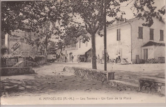Cpa Mandelieu .Les Thermes Un Coin De La Place Animee N°4...  Be