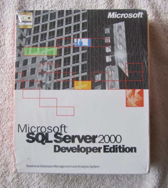 *New & Sealed* Microsoft SQL Server 2000 Developer Edition, Retail Box, COA, Key