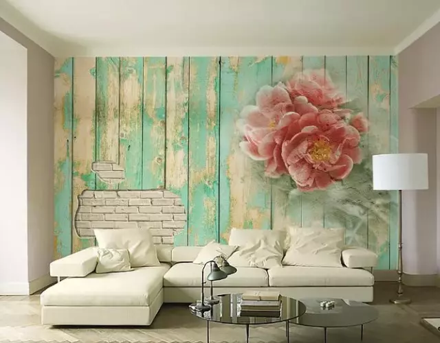 3D Holzbrett Blumen M1089 Tapete Wandbild Selbstklebend Abnehmbare Aufkleber Eve