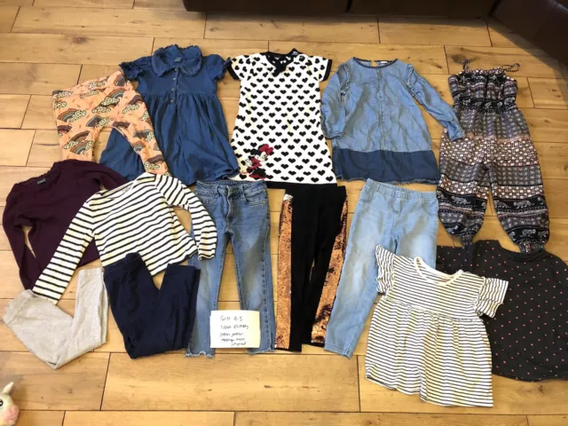 Girls age 4-5 years clothes bundle next Disney dress jeans leggings jumpsuit top