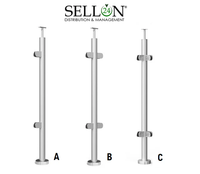 Höhenverstellbar Treppenpfosten Glasgeländer Pfosten Aus Edelstahl - Modernes Geländersystem Verstellbarer Glashalter 10-12mm