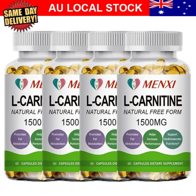 1500MG L-Carnitine Capsules Stimulant Free Fat Burner Weight Loss Supplement
