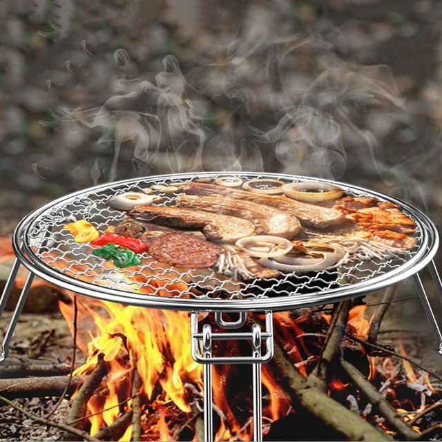 Barbecue Grill Pliable Fire Pit Barbecue À Charbon De Bois pour Camping