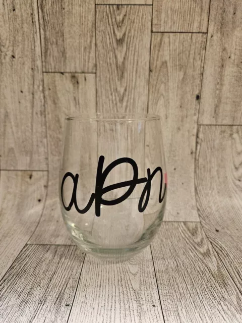 stemless wine glass personalized with monogram of your choice multiple colors ! 