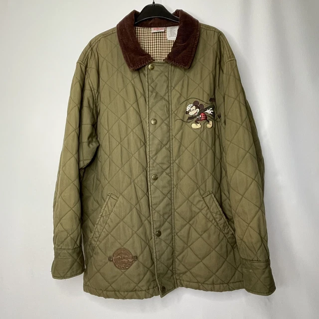 The Disney Store Mickey Mouse Pluto Quilted Lined Fall Coat Green, SIZE M.