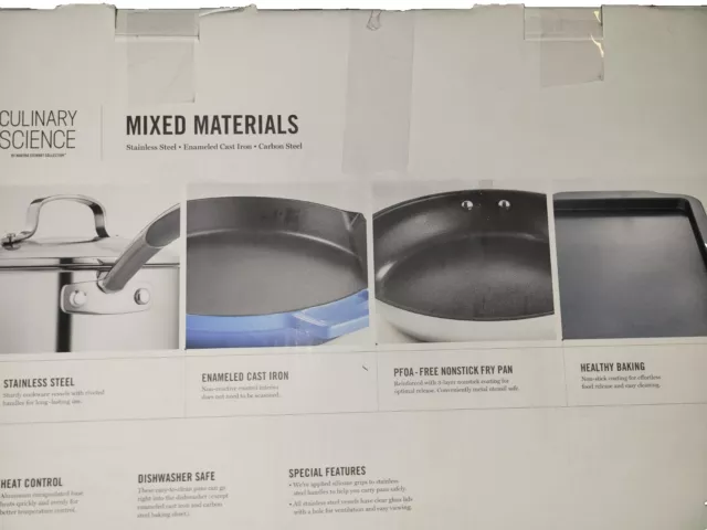Martha Stewart Culinary Science 12-Pc. Mixed Cookware Set, Gray MSRP 269$