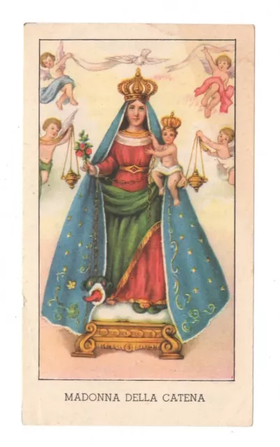 Santino Holy Card Image Pieuse Cromo Preghiera A Maria Ss. Della Catena Egim 122