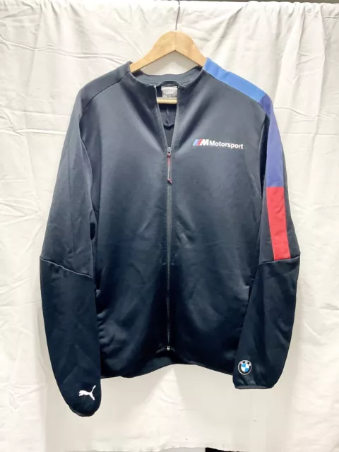 Puma BMW M Motorsport  Logo Black Track Jacket Mens Size Medium Full Zip