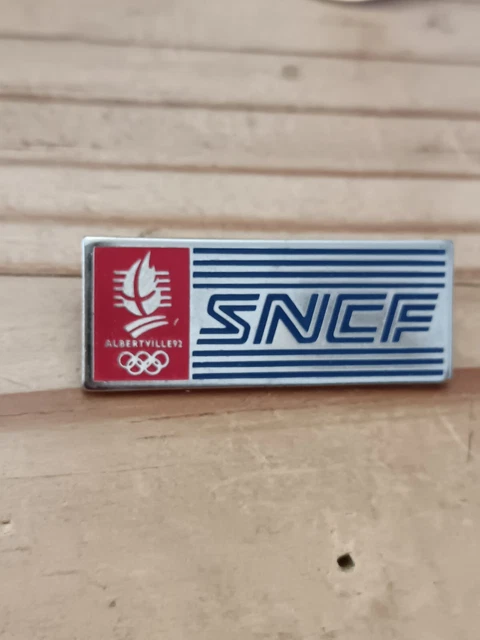 RARE PINS PIN'S .. OLYMPIQUE OLYMPIC ALBERTVILLE 92 TRAIN SNCF 38x14