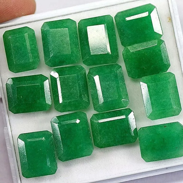 Natural Zambian Green Emerald Faceted Cut Loose Gemstones Lot 100 Ct.