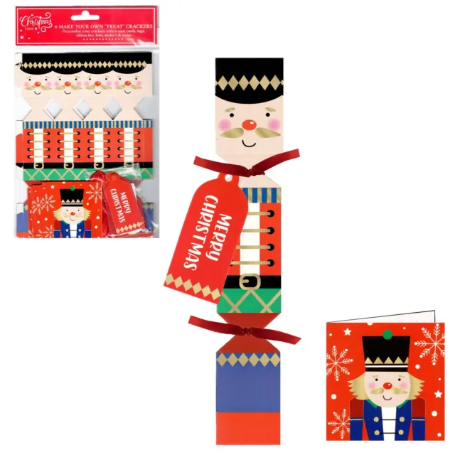 6 Paquete Hacer Su Propio Invitar Navidad Casca Kit & Cards - Cascanueces Diseño