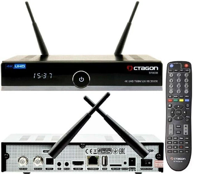 OCTAGON SF8008 4K UHD Receiver Mit Dual Tuner – Inklusive EasyMouse HDMI-Kabel