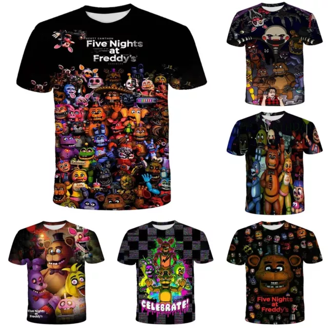 Unisex Men Women 3D Five Nights at Freddy Casual Short Sleeve T-Shirt Tee Top AU