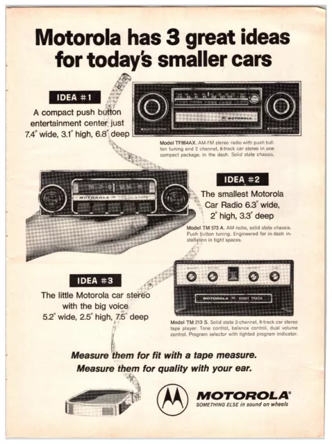 Original 1974 Motorola Car Radio - Original Print Ad (8x11) - Advertisement