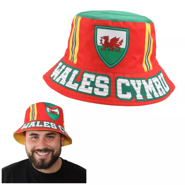 Lotto Cappello A Secchio Wales Cymru Coppa Del Mondo Calcio Rugby Drago Gallese Cappello Da Spiaggia