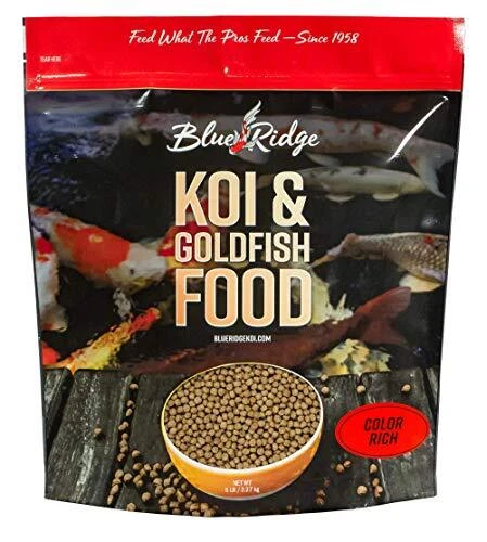 Blue Ridge Fish Food [5lb], Color Rich Formula 3/16" Floating Pellet, Koi and...