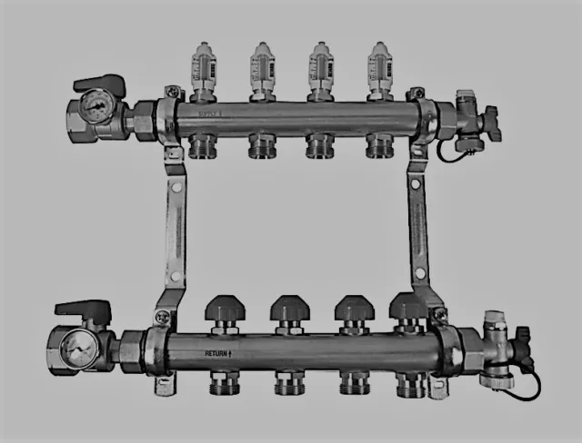 REHAU Stainless Steel PRO-BALANCE Radiant Heat Manifold- 4 Circuit (381104-001)