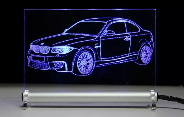 LED-Leuchtschild graviert ist BMW 1M 1er Coupe