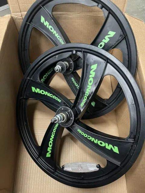 Mongoose Black 20" BMX Mag Wheels