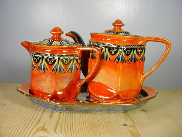 Royal Winton Grimwades Byzanta Lustre Teapot Set on Tray