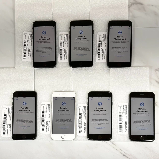 iPhone 8 64GB (Unlocked) A1863 - MIXED - MDM Managed - iC OFF - LOT OF 7 iPhone 8 64GB (Unlocked) A1863 - MIXED - MDM Managed - iC OFF - LOT OF 7
