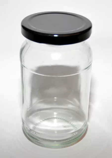1lb Jam Marmalade Honey Sauce Chutney Pickles Preserve Round Glass Jar with Lids 3