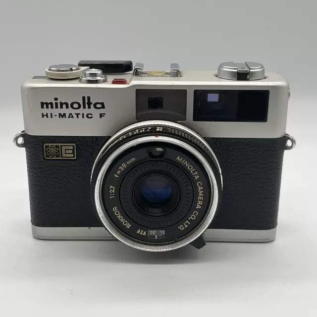 Minolta Hi-Matic F 35mm film Camera Rokkor 1:2.7 38mm Lens *FOR PARTS ONLY*