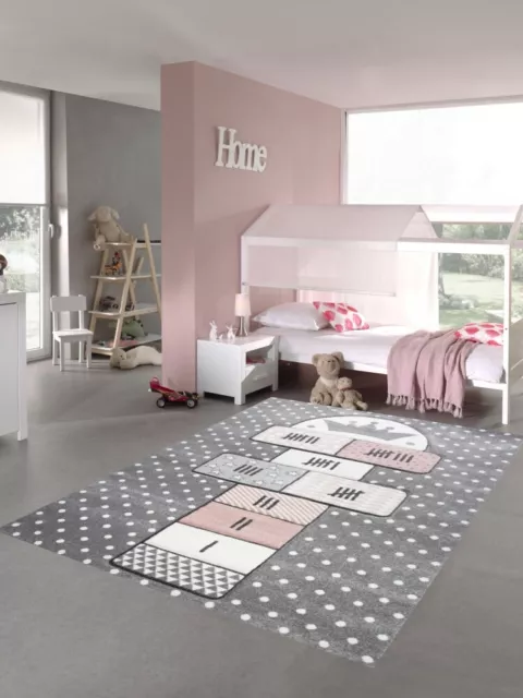 Alfombra para niños juego de alfombras rosado gris crema